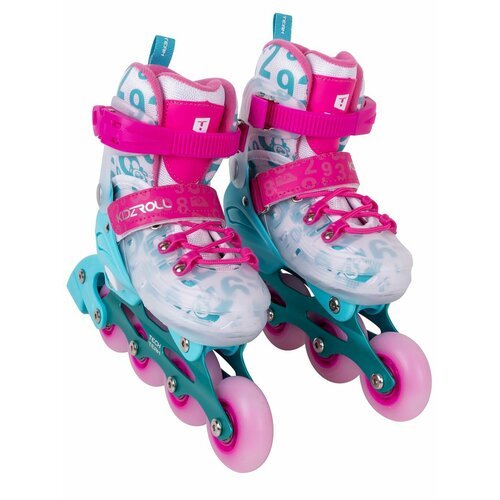 Роликовые коньки детские раздвижные Kidzroll (32-35/M) pink